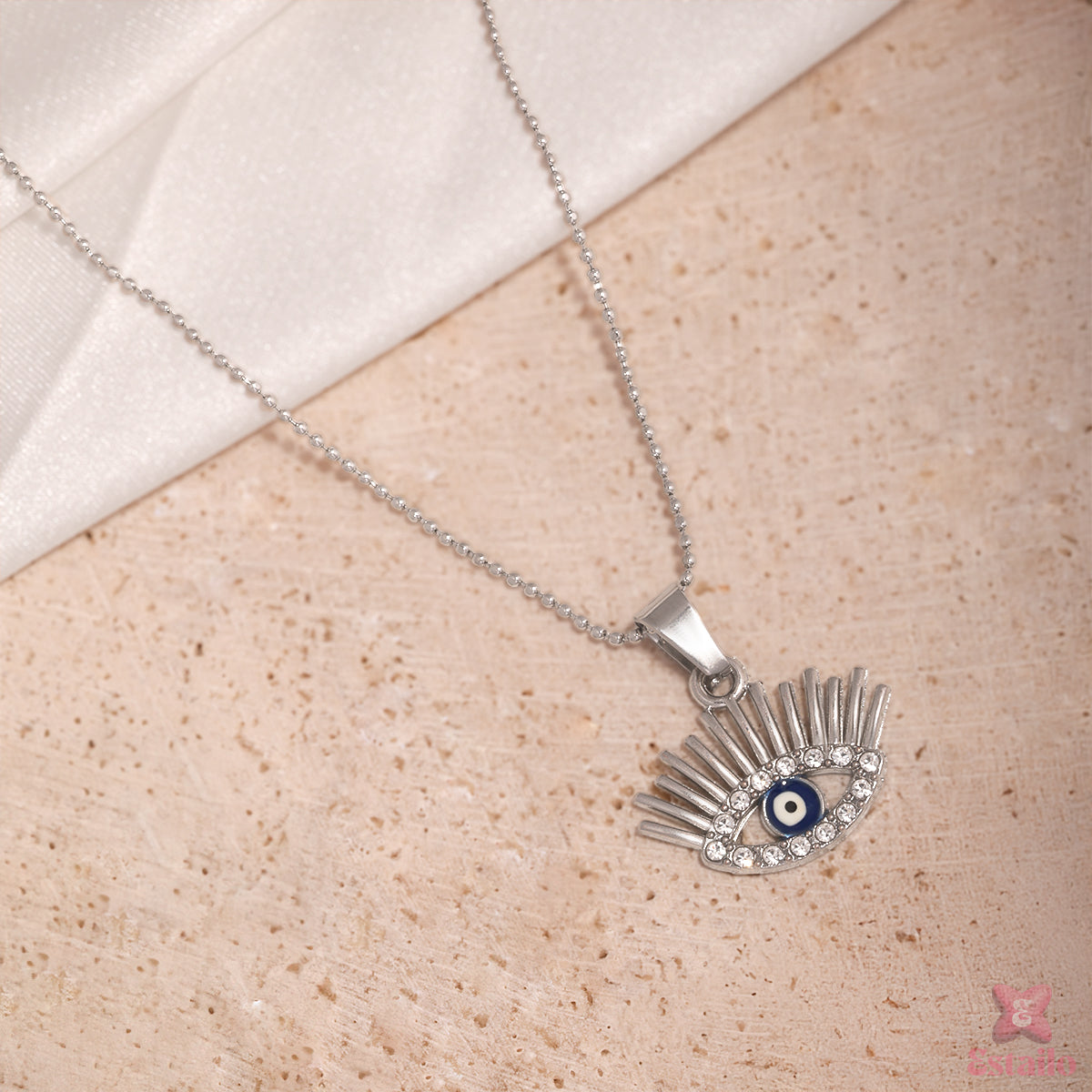 Silver Evil Eye Neckpiece