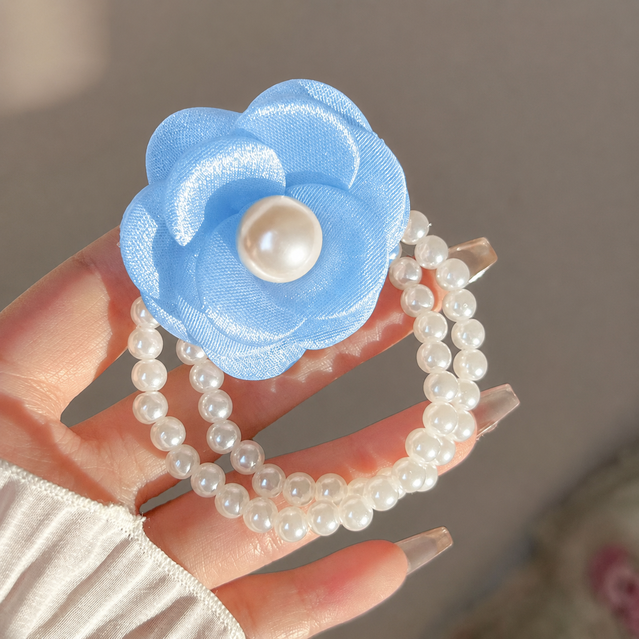 Pearl Flower Scrunchies
