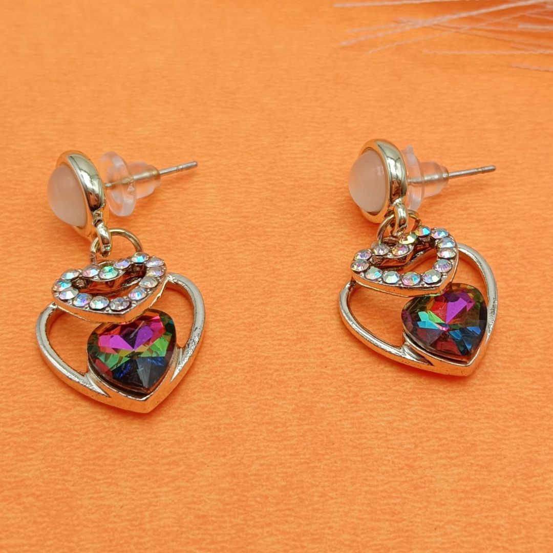 Coloured Heart Earrings