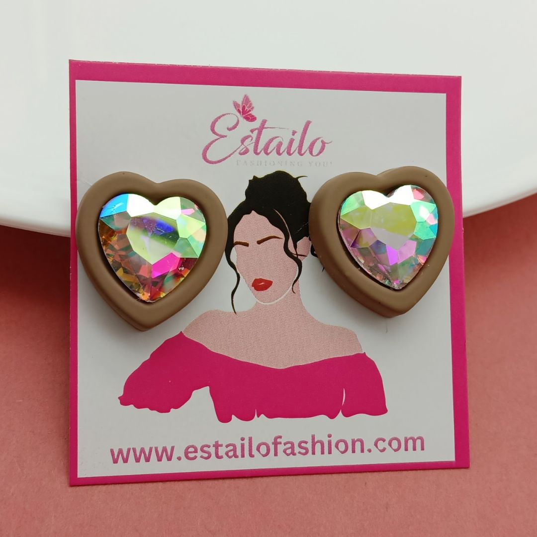 Coloured Heart Earrings