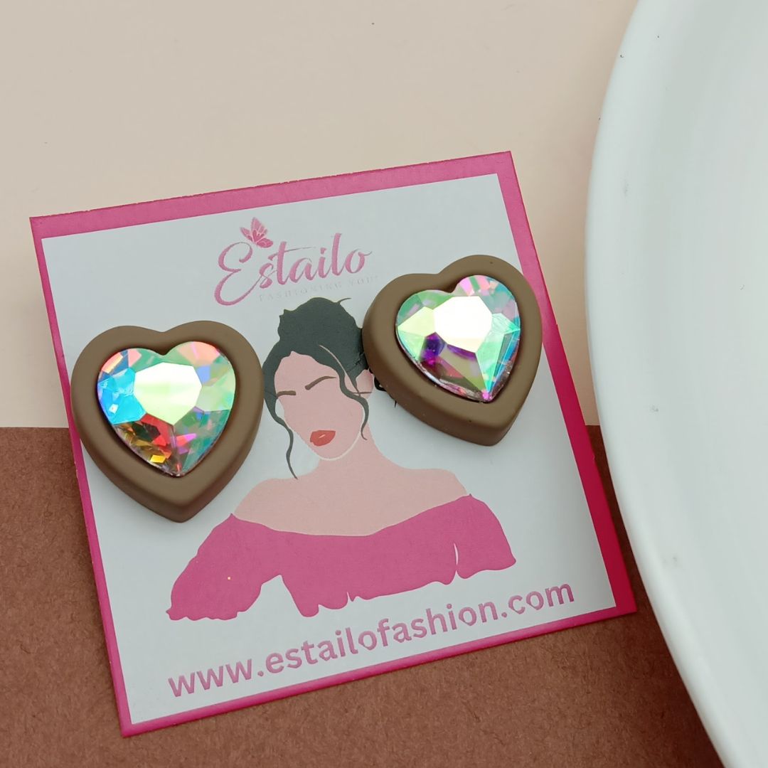 Coloured Heart Earrings