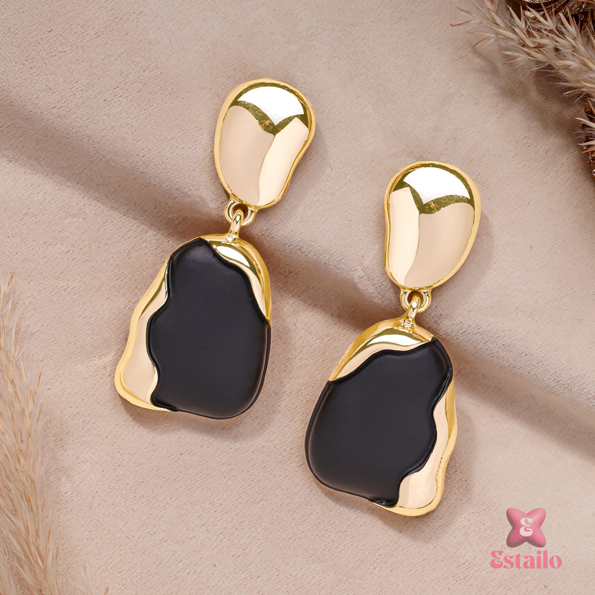 Golden Ripple Drops Earrings