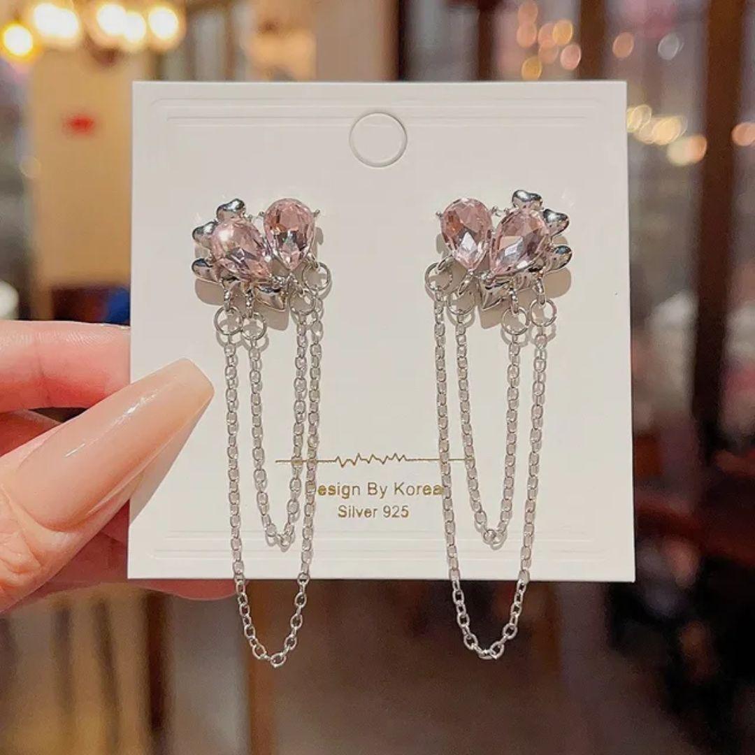Bling Blogger heart chain Earring