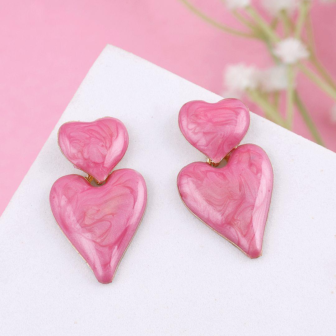 Coloured Heart Statement Earrings