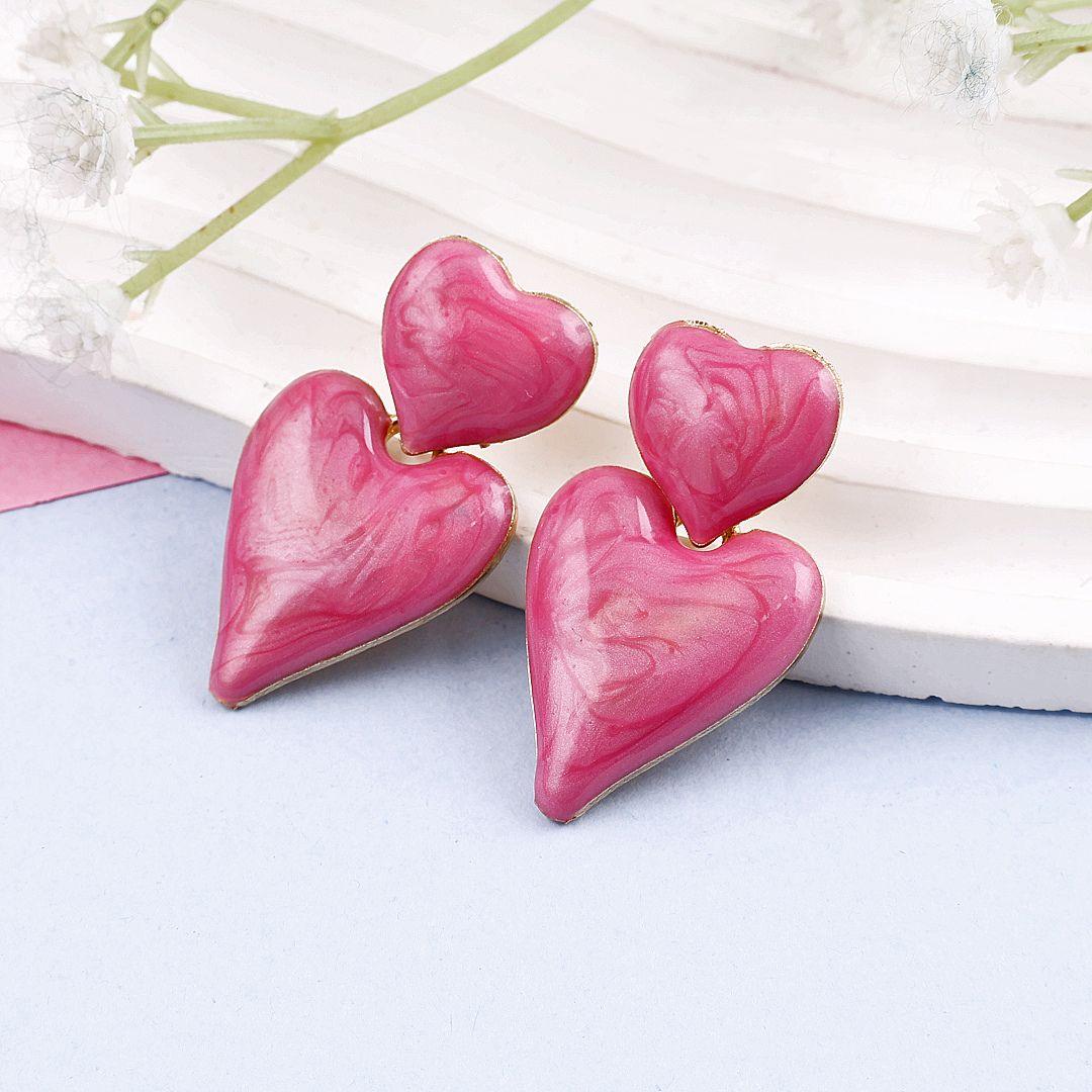 Coloured Heart Statement Earrings