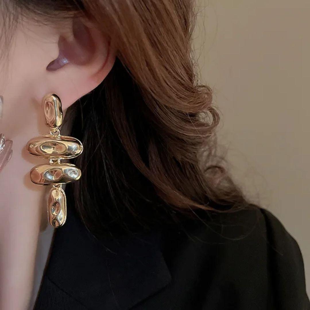 As Gold Statement Earrings