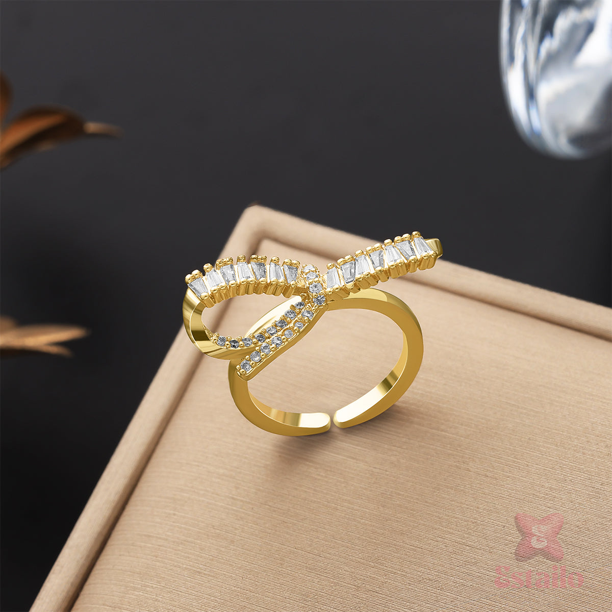 Golden Bow Knot Ring
