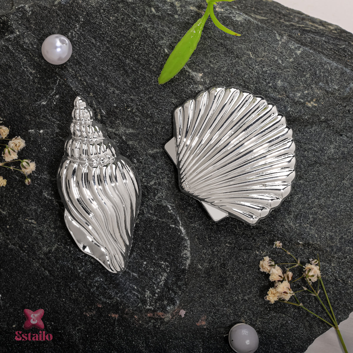 Silver Seashell Clip