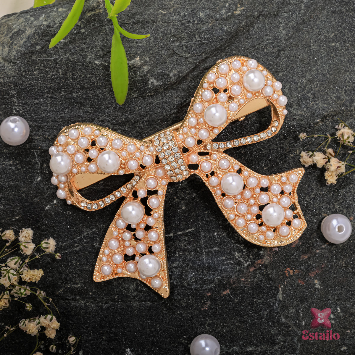 Golden Bowknot Hair Clip