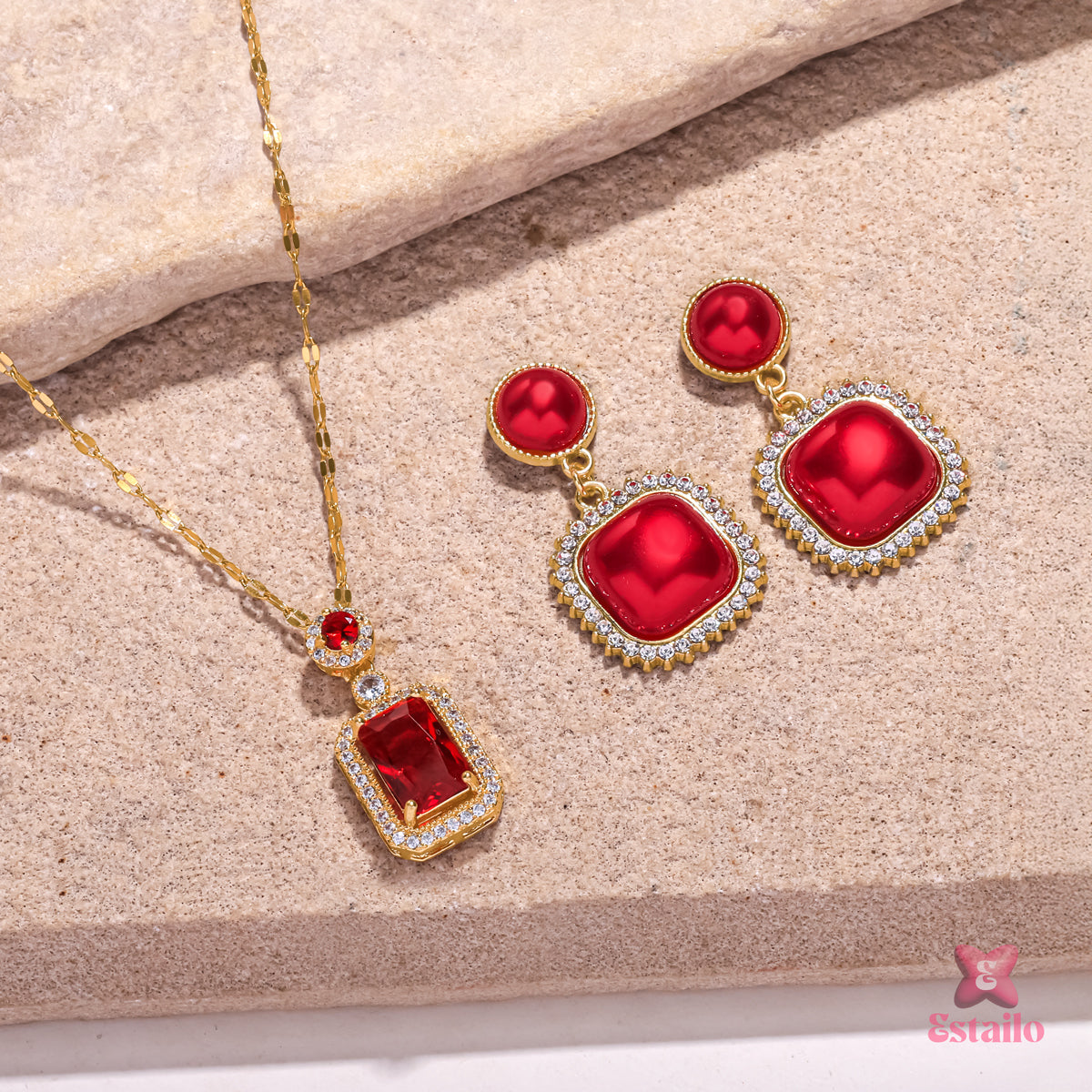 Dazzling Red Stone Set