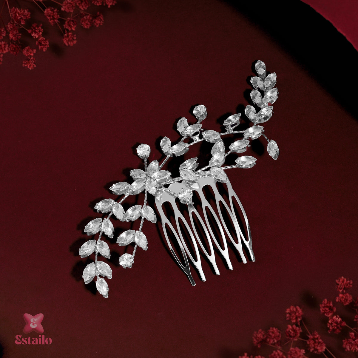 Starlight Petal Solitaire Hair Clip