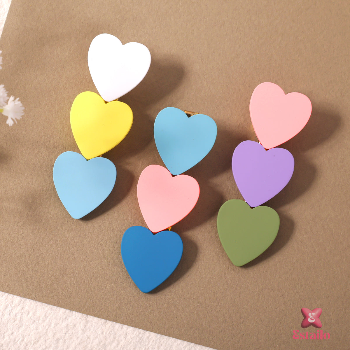 Rainbow Hearts Hair Clip (PACK OF 3)