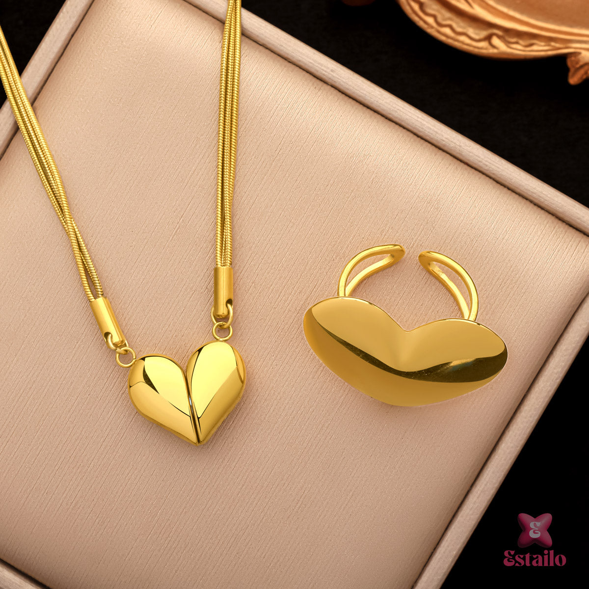 Unity Heart Magnet Necklace Set