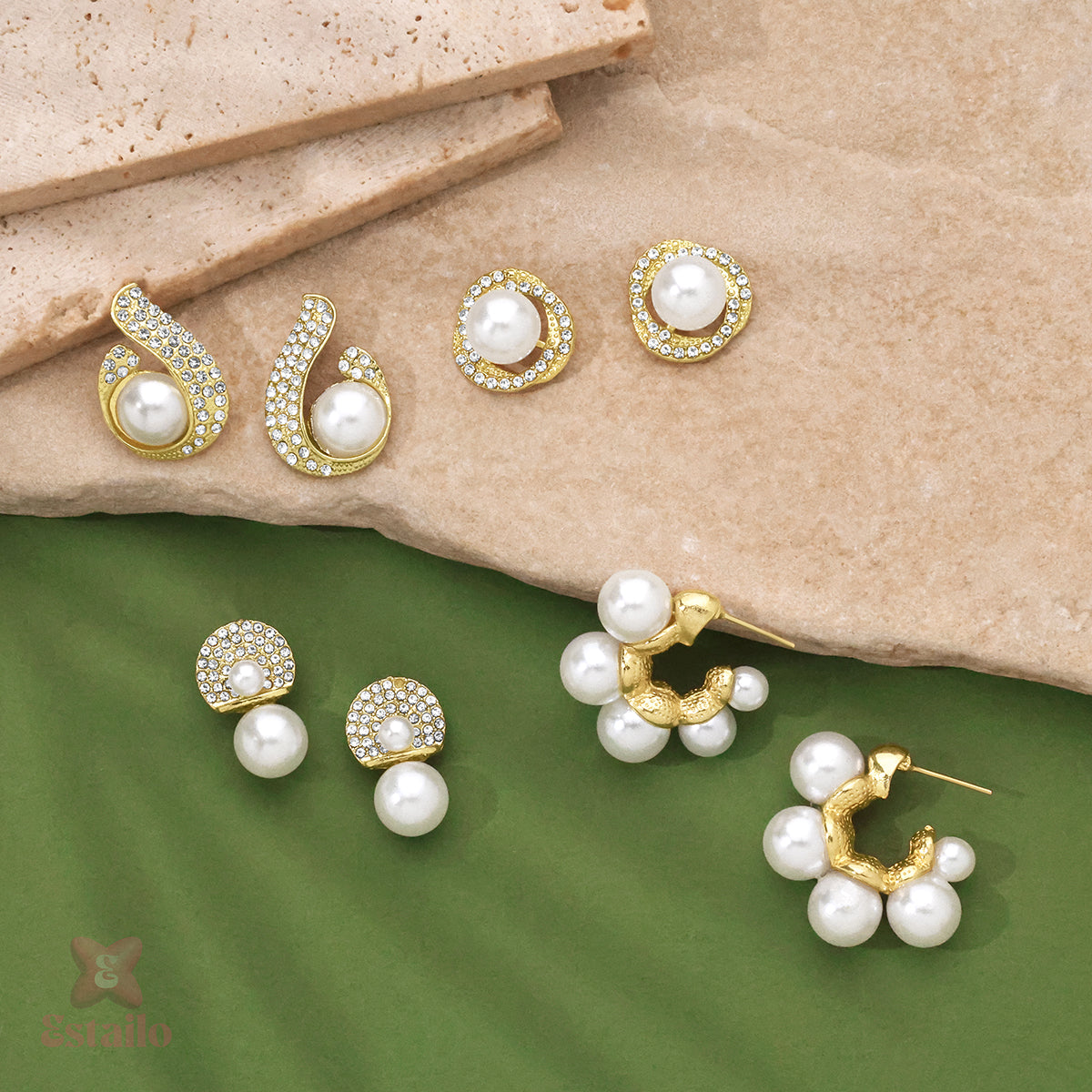 Pearl Drop Earrings Set