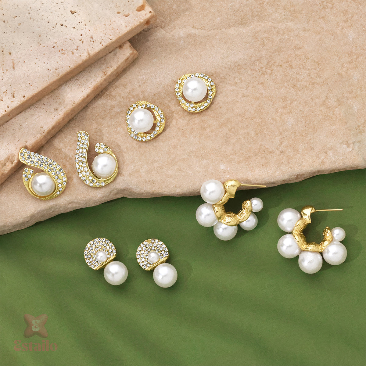 Pearl Drop Earrings Set