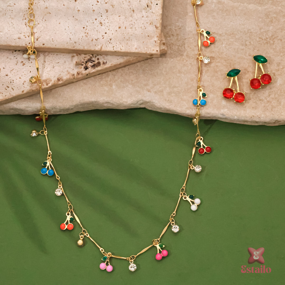 Whimsical Cherry Jewelry Set