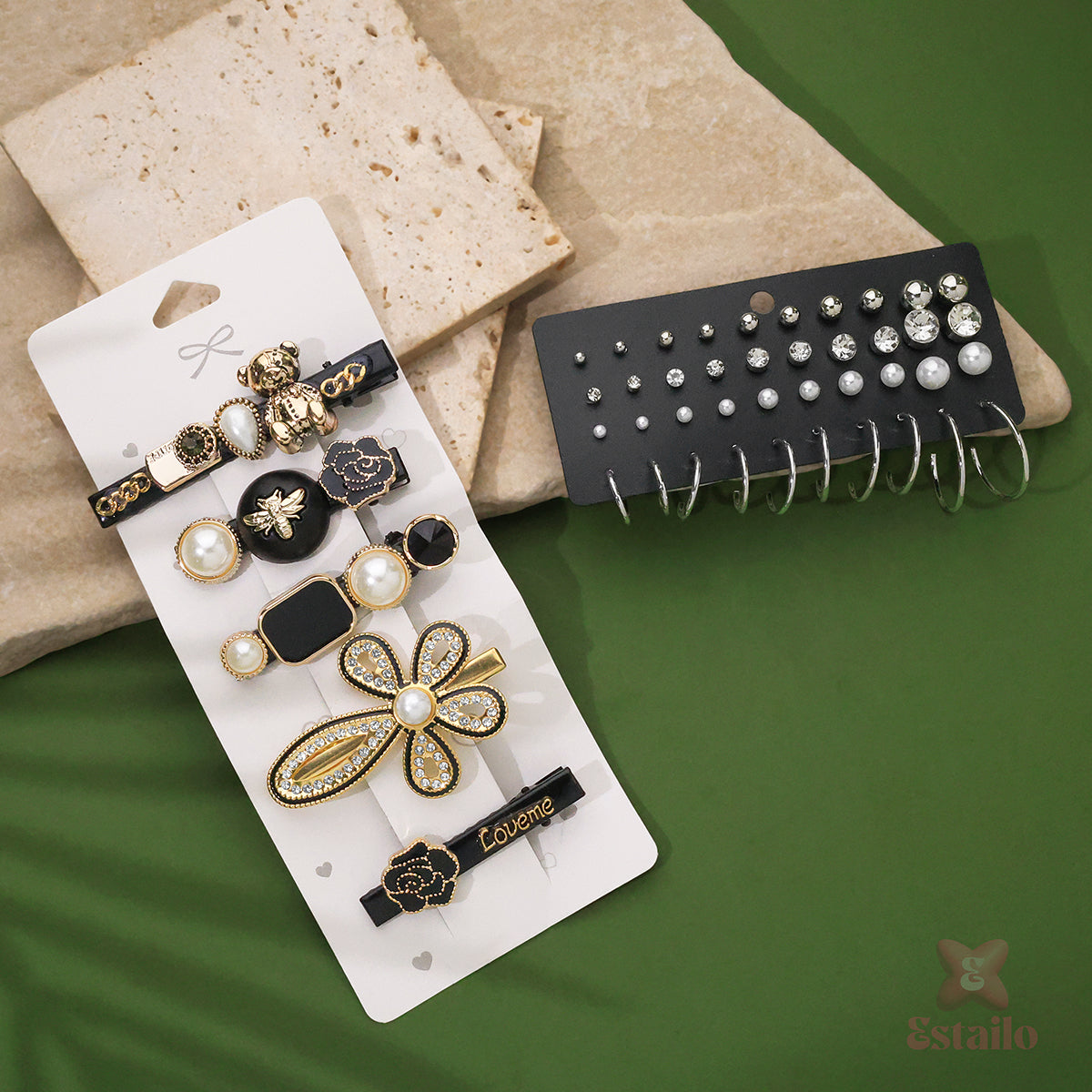 Elegant Evening Barrettes Combo Set