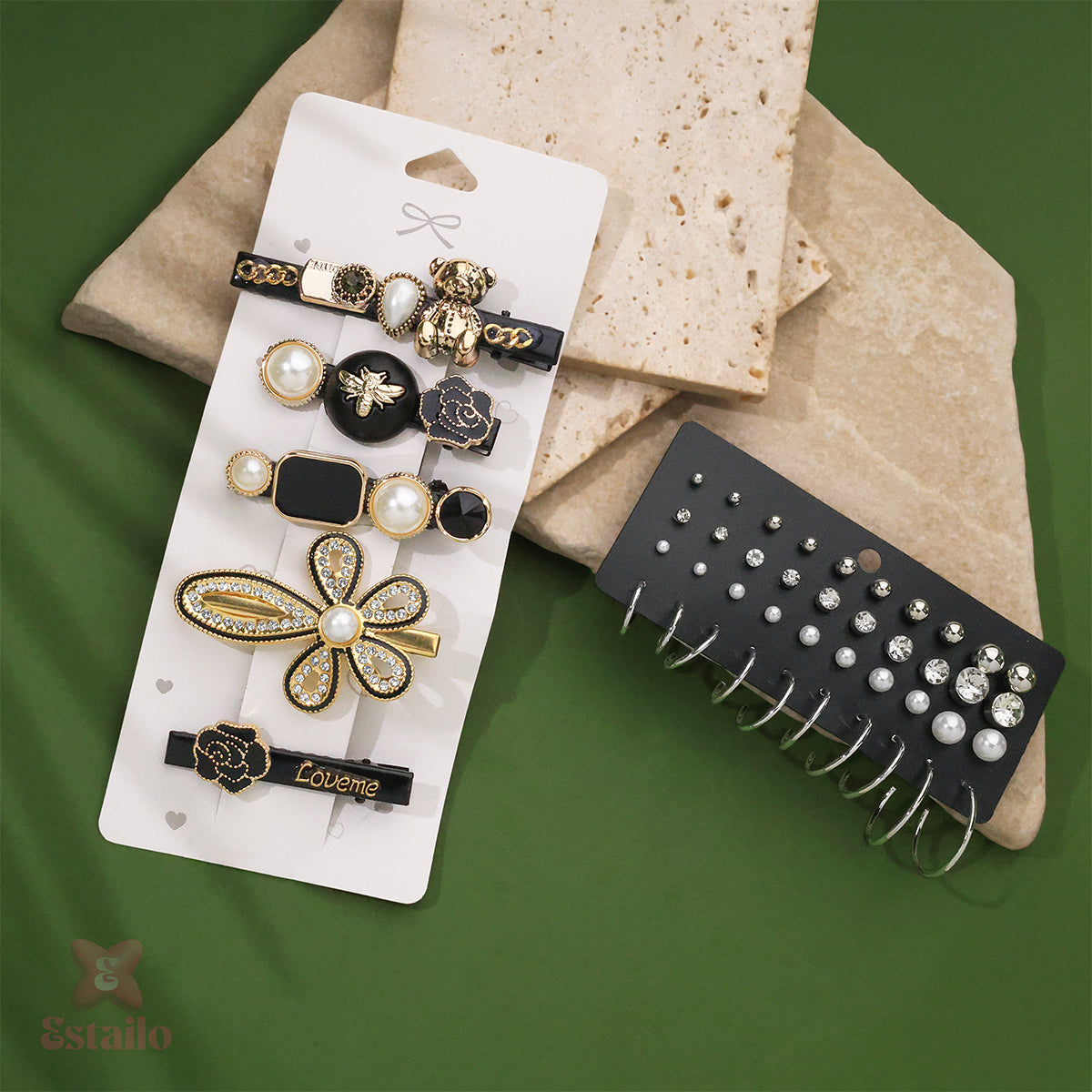 Elegant Evening Barrettes Combo Set