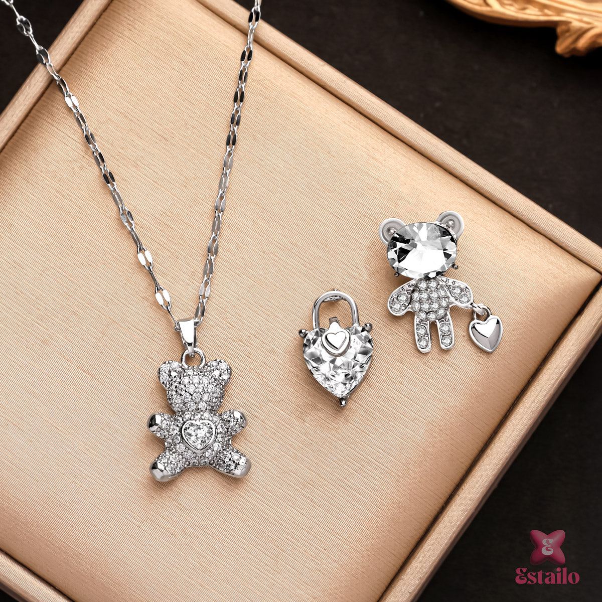 Crystal Teddy Love Set