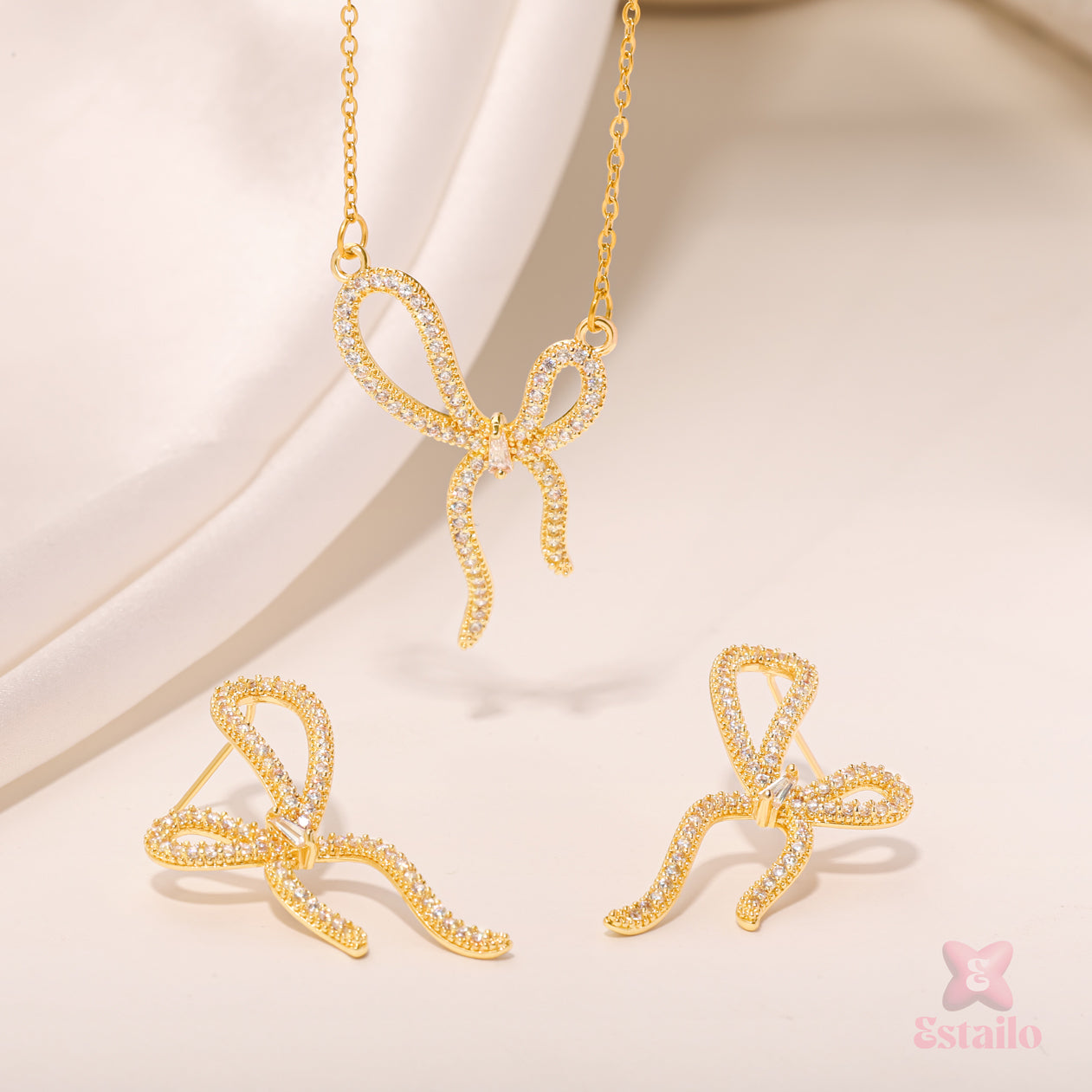 Elegant Bow Necklace Set