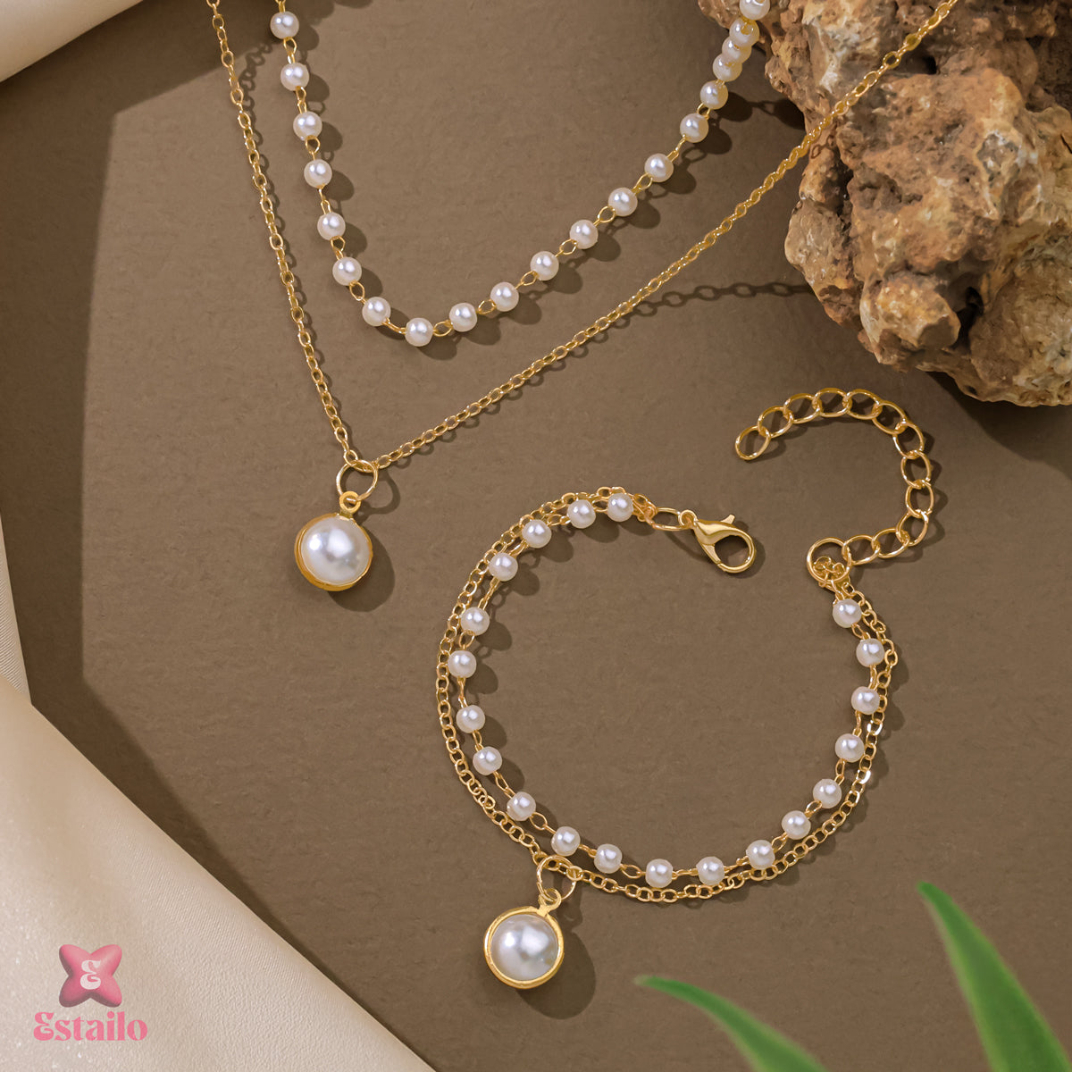 Elegance Golden Pearl Set