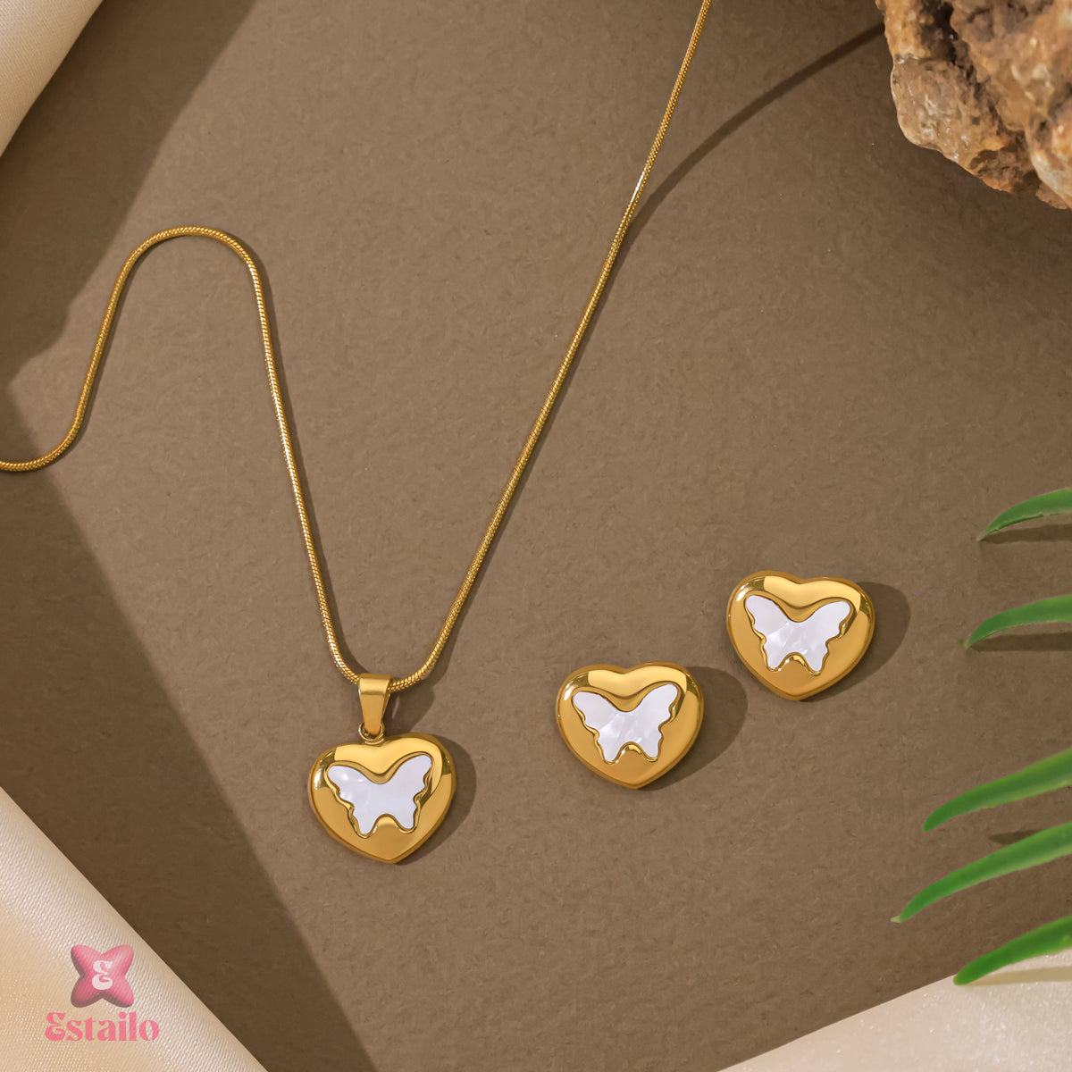 Golden Heart Butterfly Set