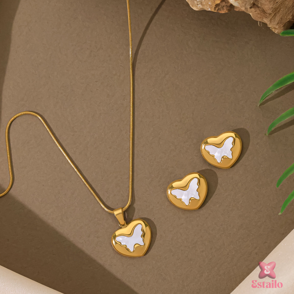 Golden Heart Butterfly Set