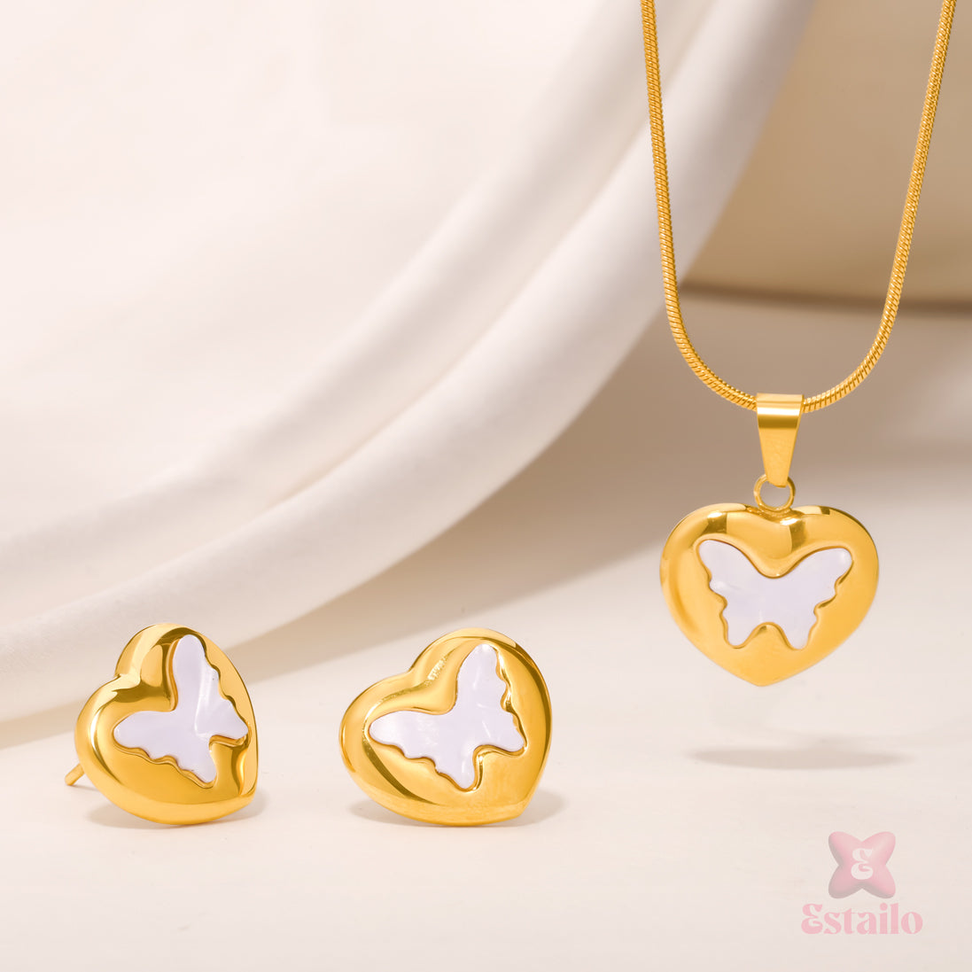 Golden Heart Butterfly Set