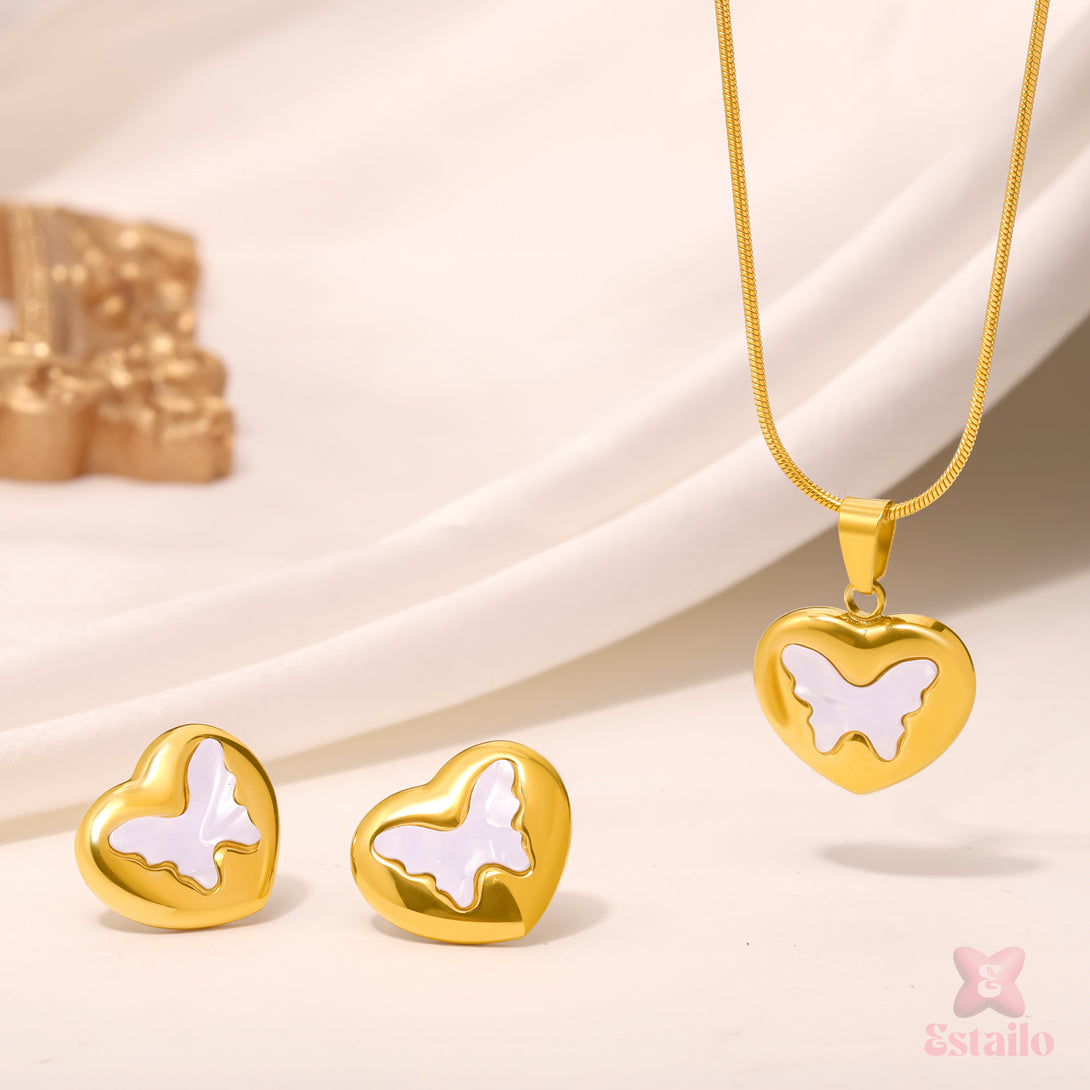 Golden Heart Butterfly Set