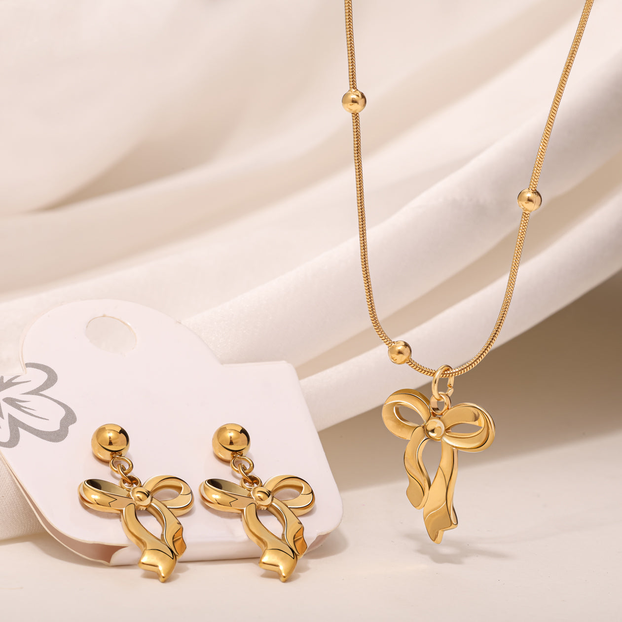 Dainty Bow Duo Neckpiece Combo