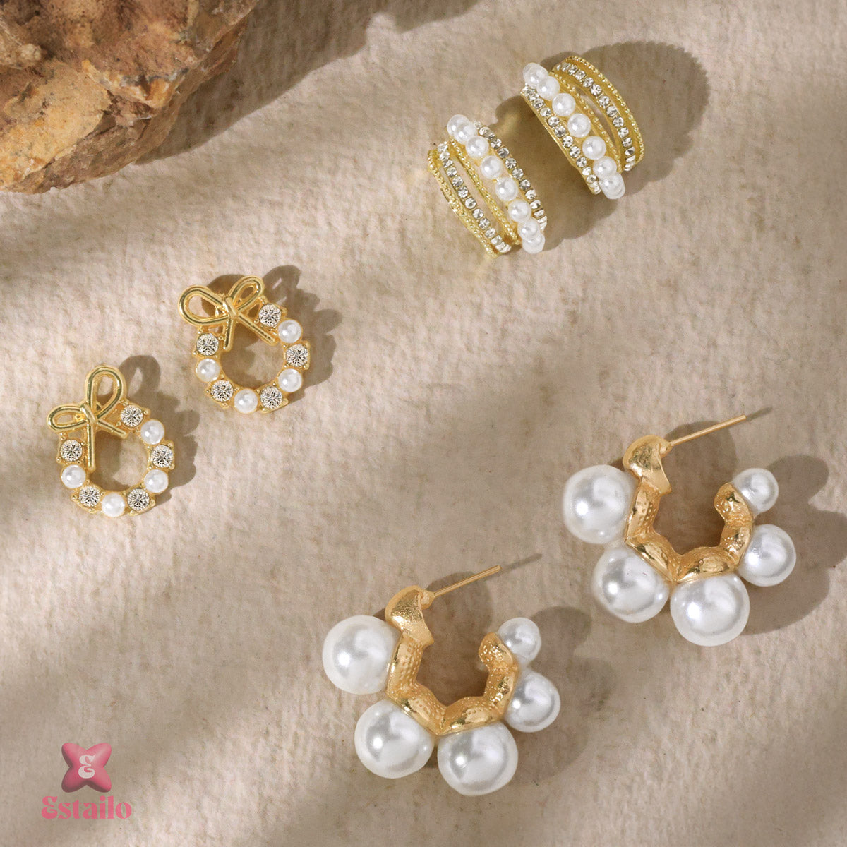 Bow & Bloom Studs Earrings