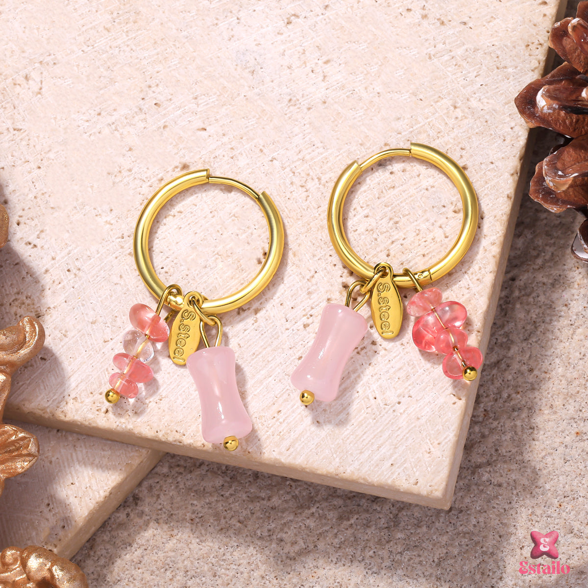 Beery Drop Hoops Earring