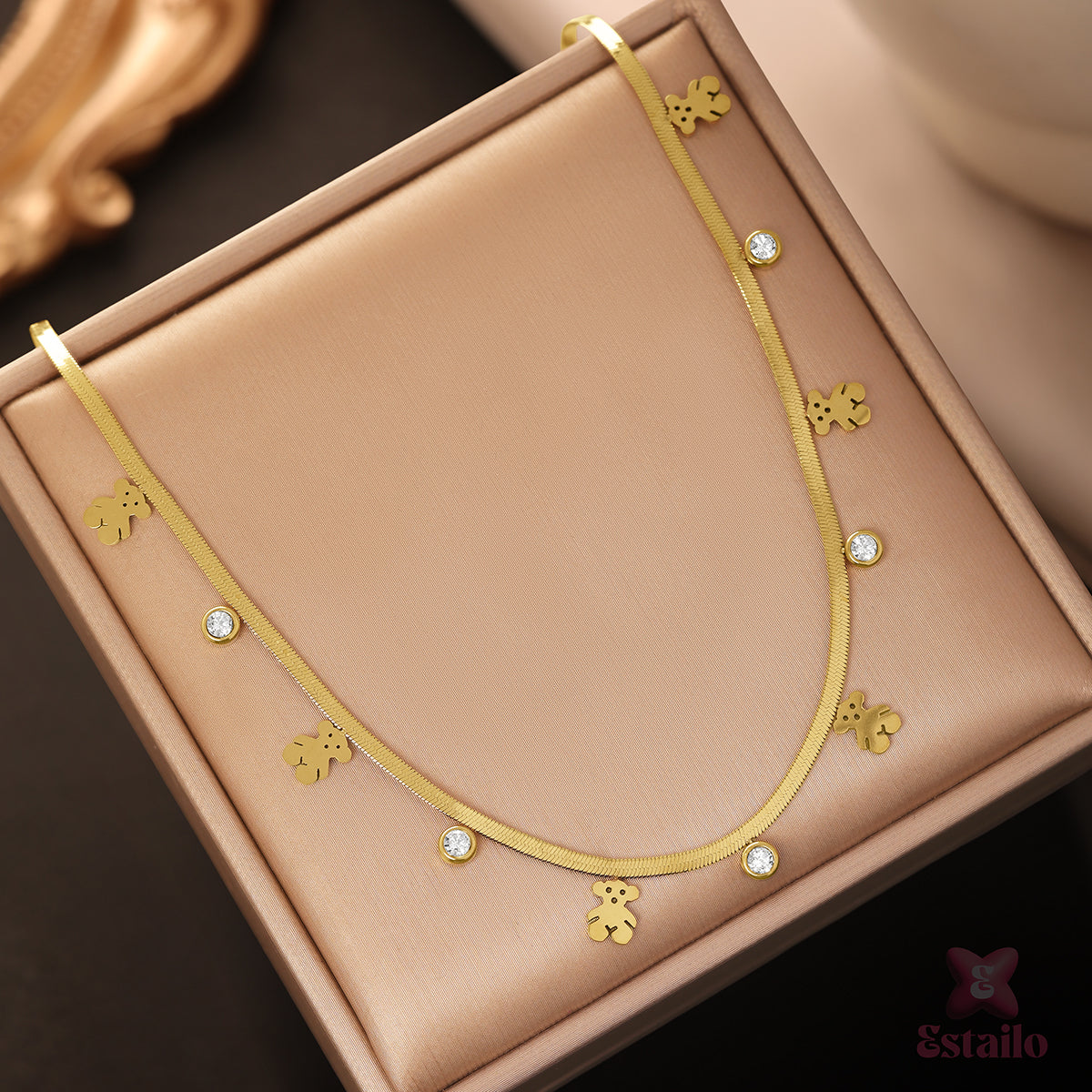 Teddy Bear Sparkle Strand Necklace