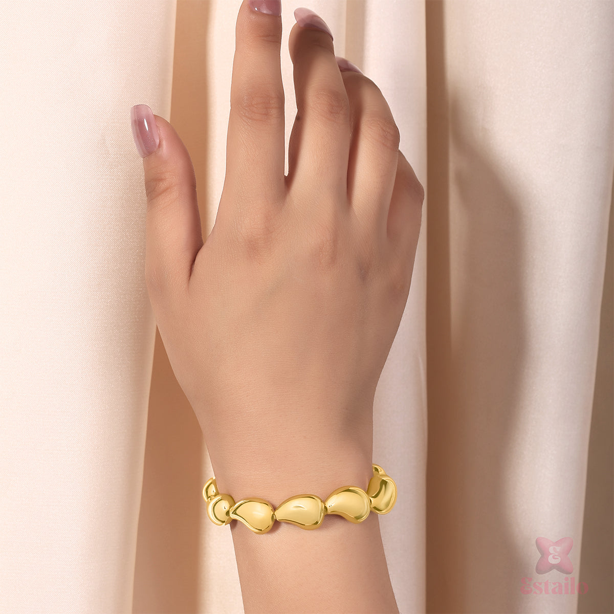 Golden Droplet Bead Bracelet