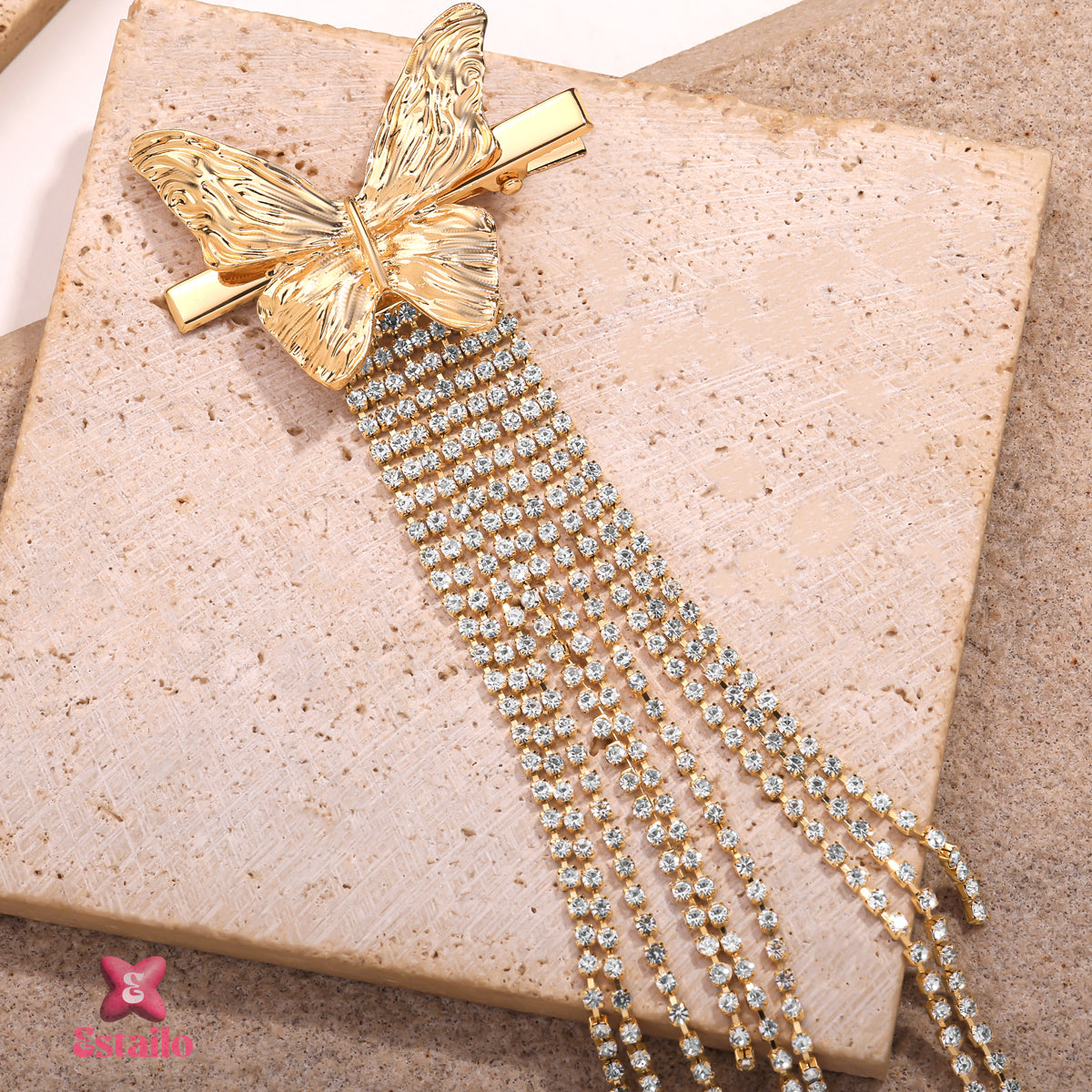 Gilded Butterfly Waterfall Clip