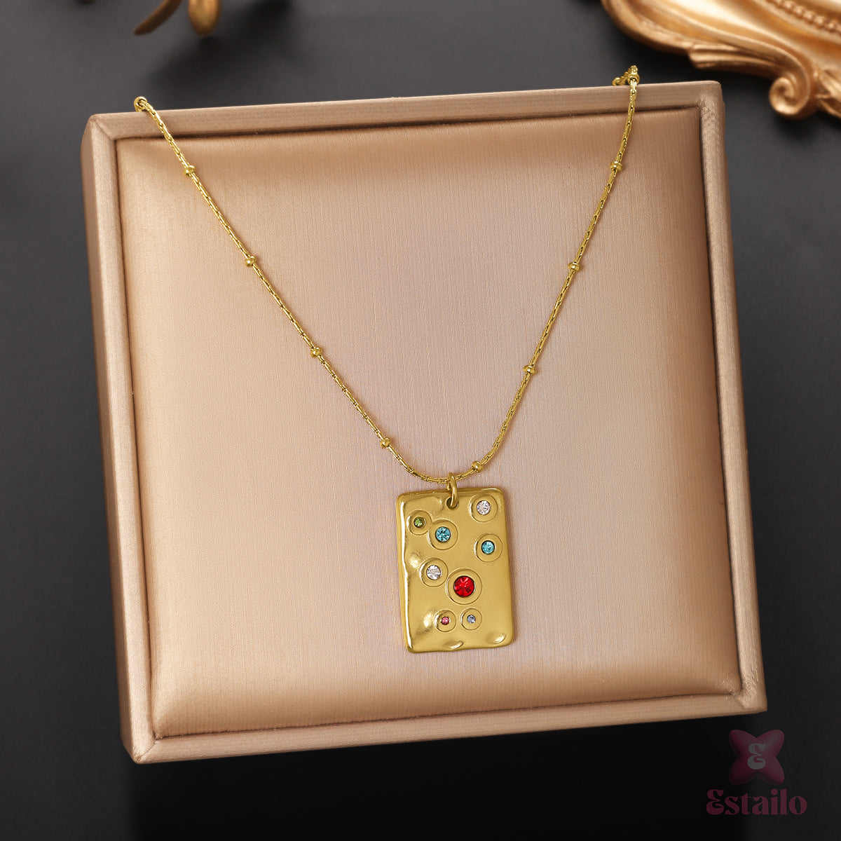 Chromatic Gold Charm Necklace