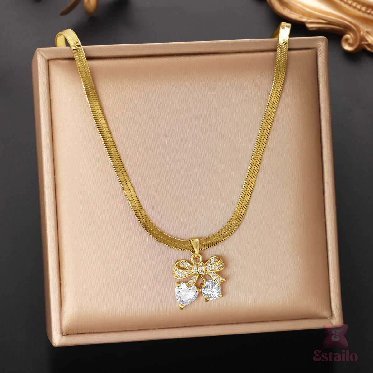 Love Knot Zirconia Sparkle Necklace