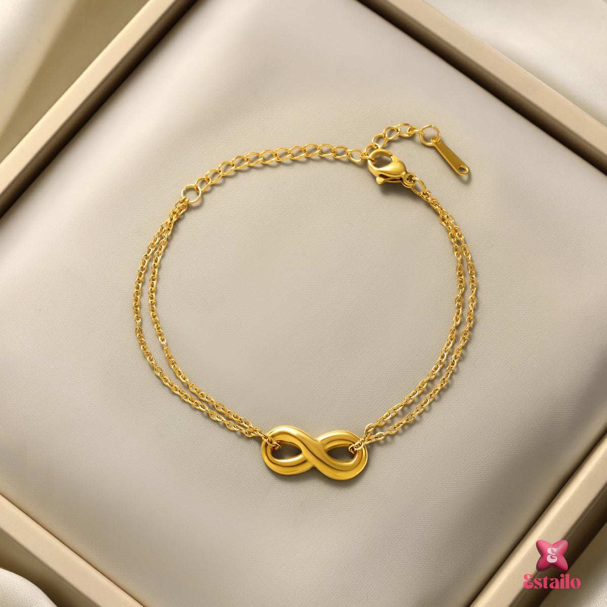 Double Chain Infinity Bracelet