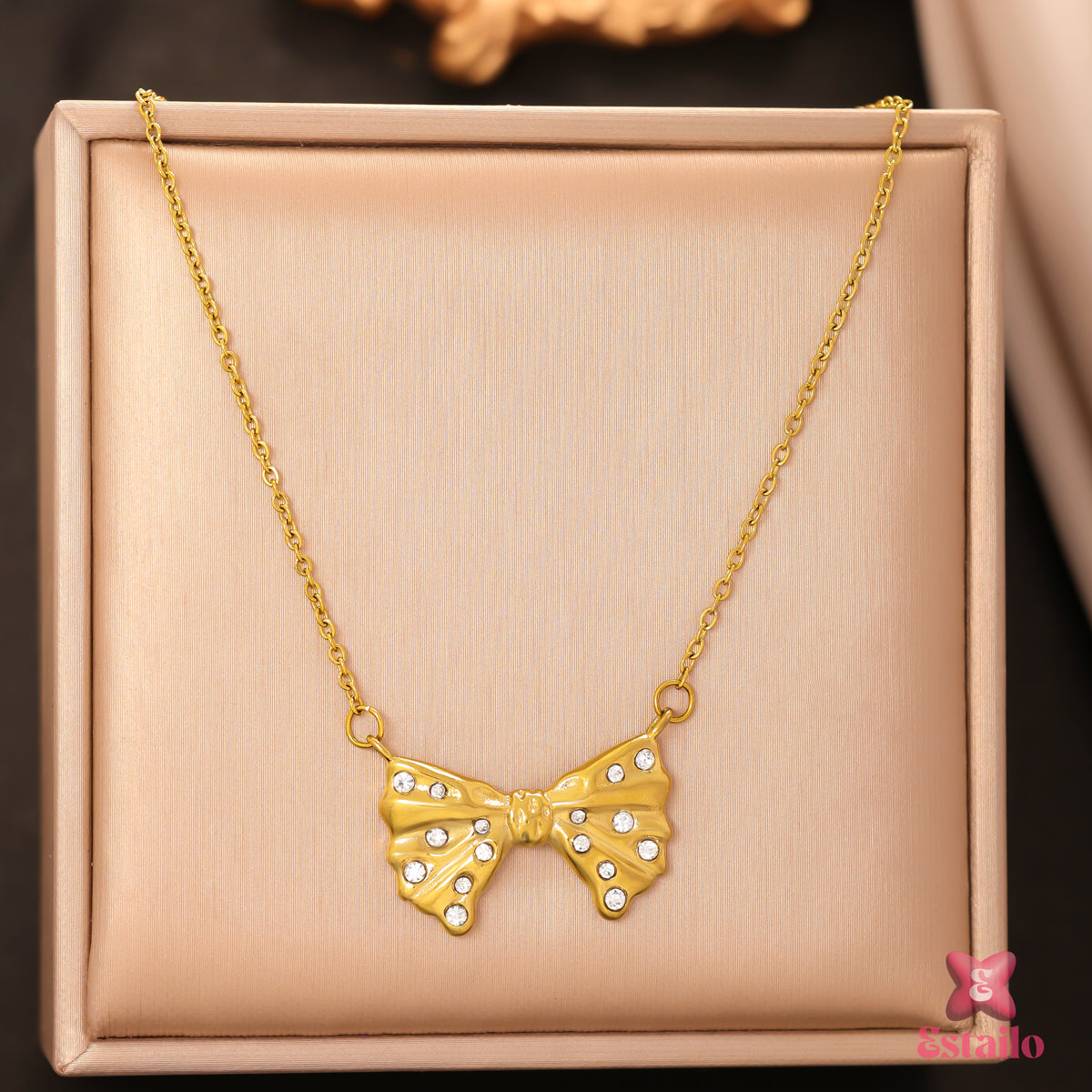 Crystal Bow Necklace