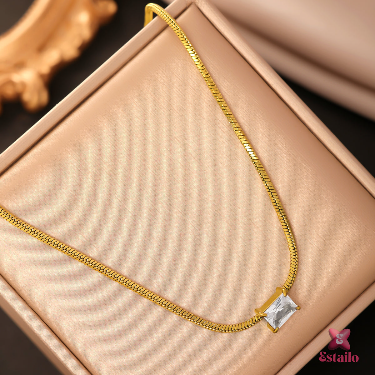 Emerald-Cut Chain Necklace