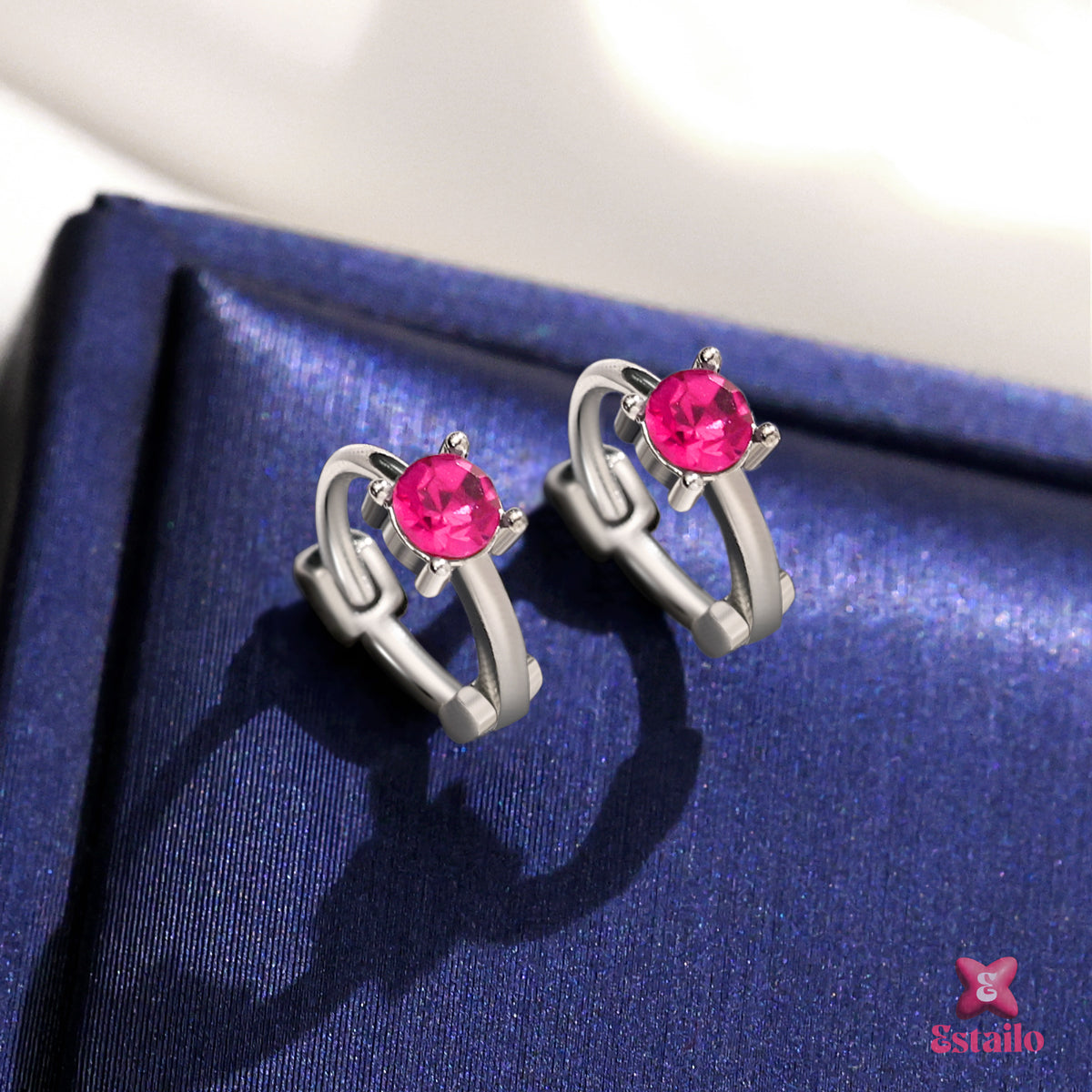 Dainty Pink Hoops Earring