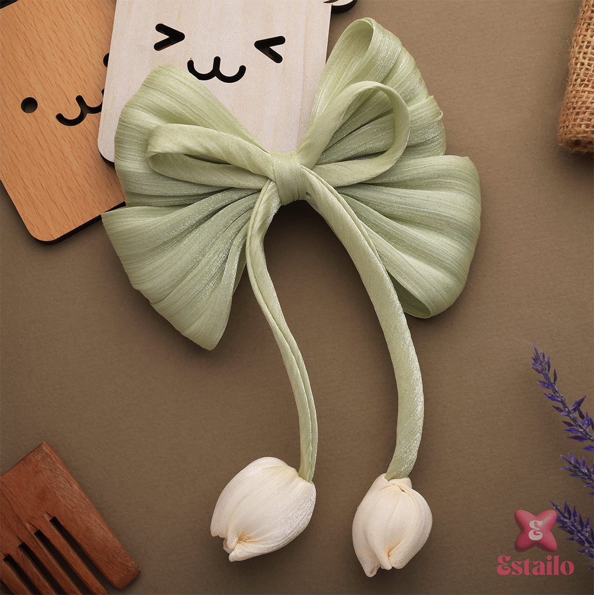 Mint Elegance Bow Hair Clip