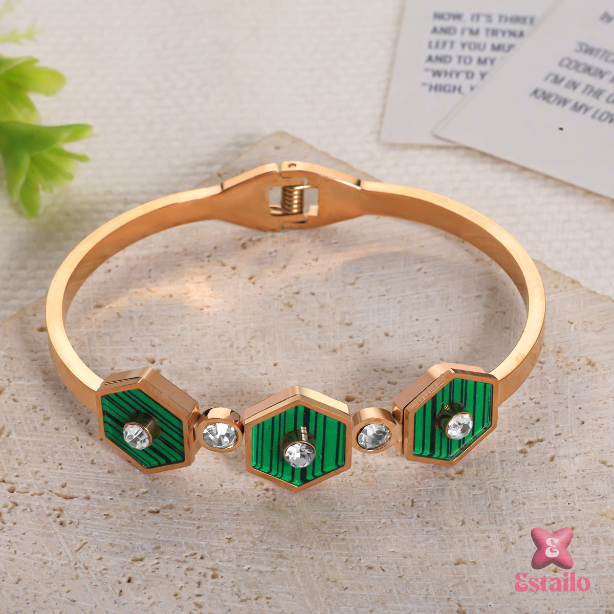 Green Enamel Bracelet
