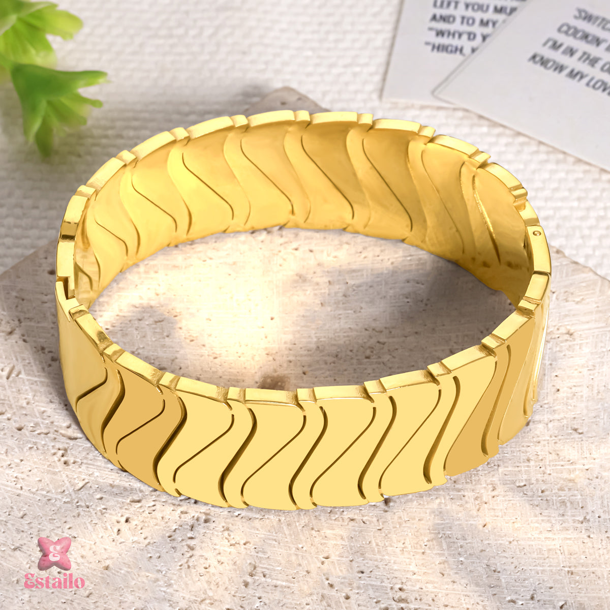 Gilded Wave Cuff Bracelet