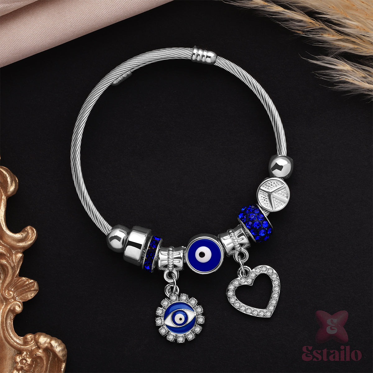 Blue Evil Eye Charm Bracelet