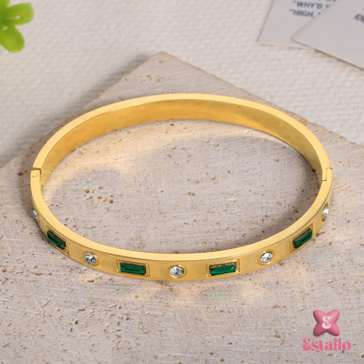 Gilded Emerald Bracelet