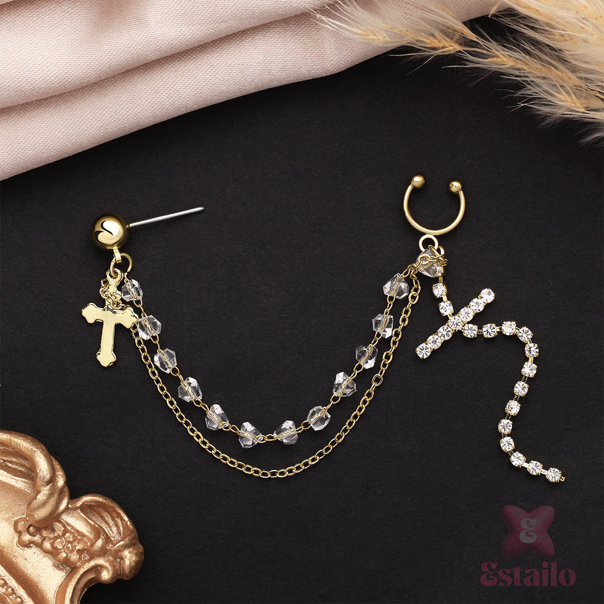 Holy Reverie Cross Ear Cuff Earrings