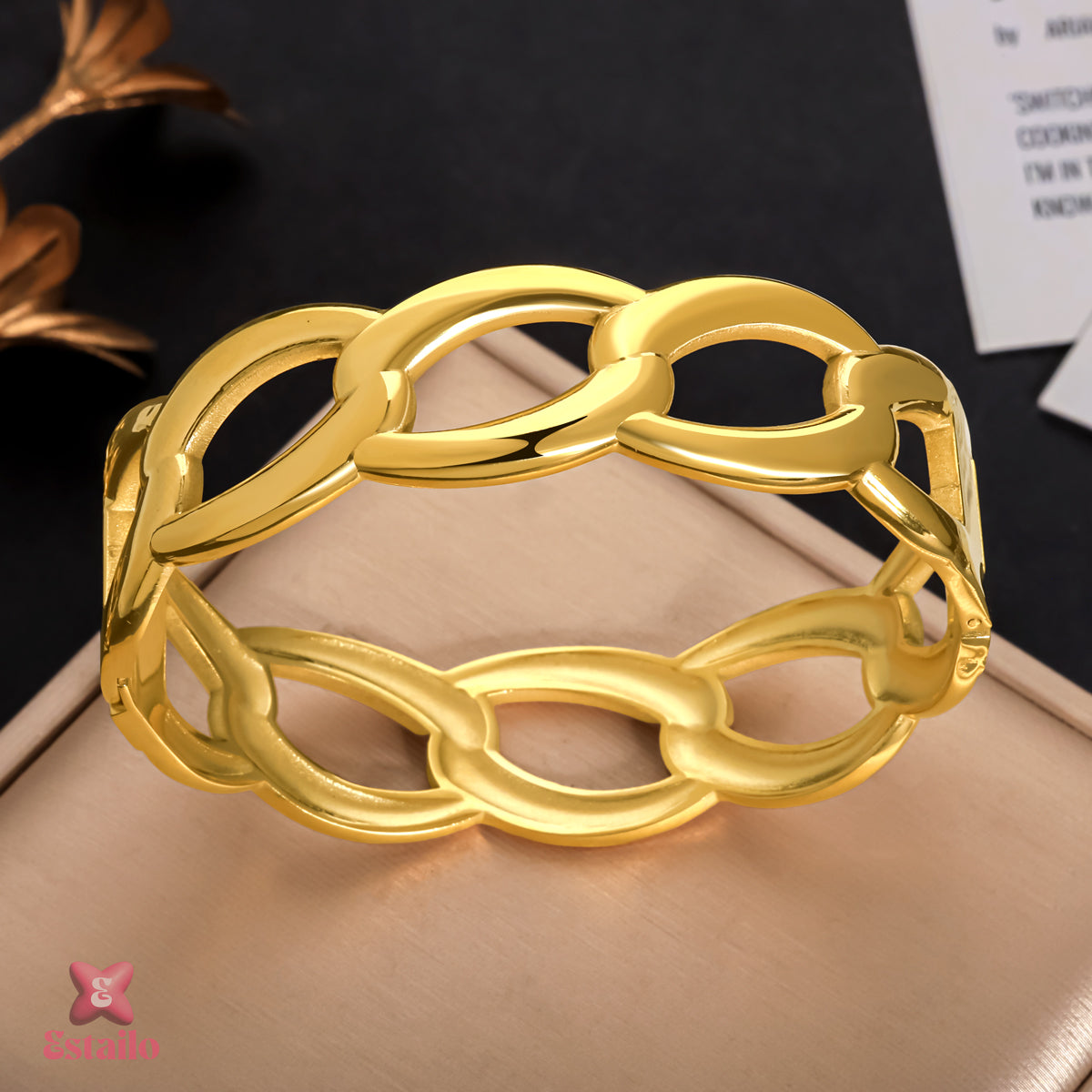 Chunky Oval Cuff Bracelet