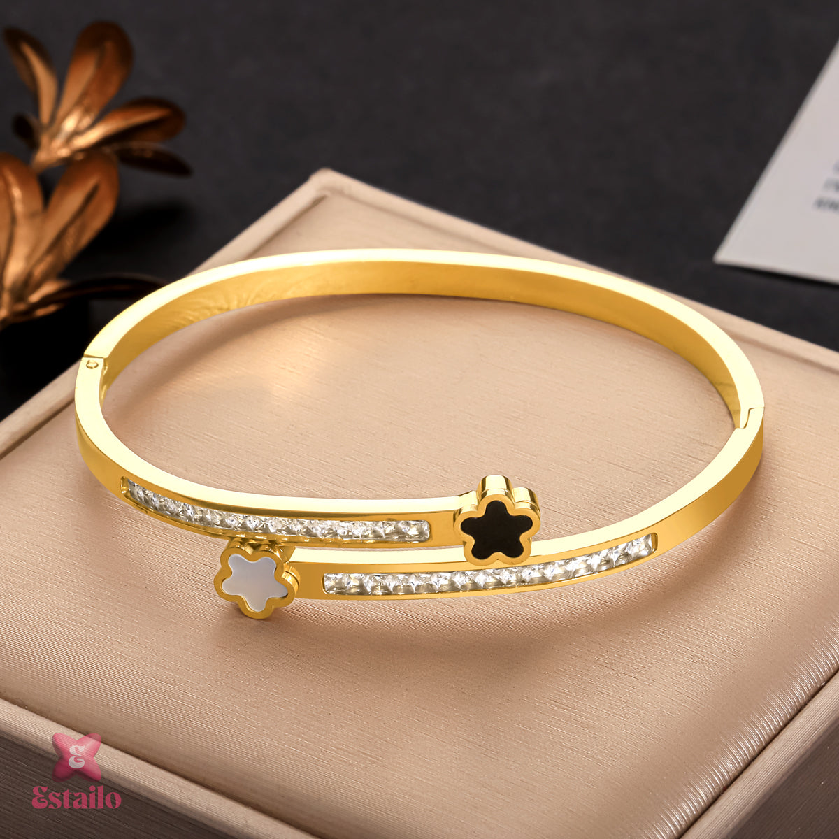 Twinkle Clover Cuff Bracelet
