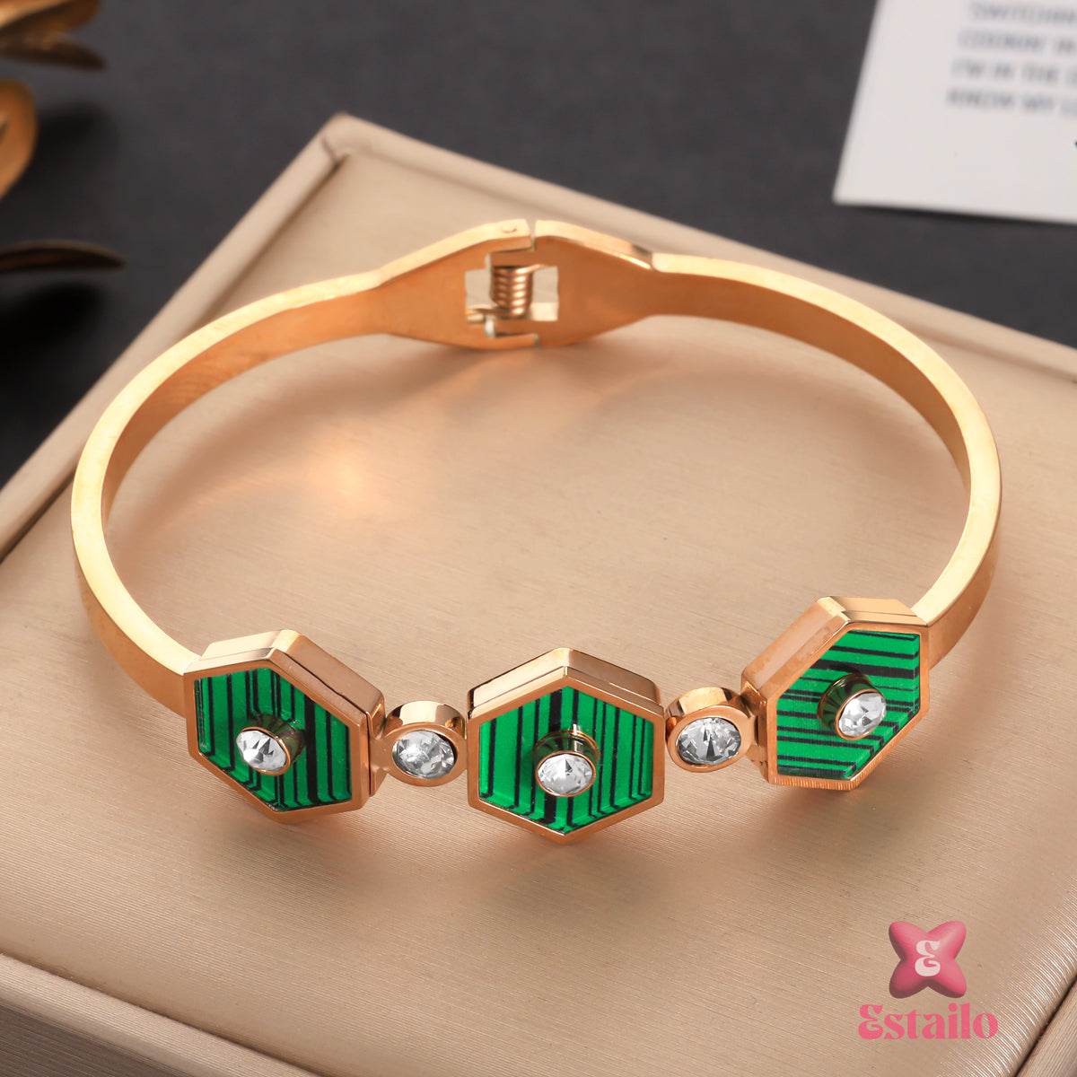Green Enamel Bracelet
